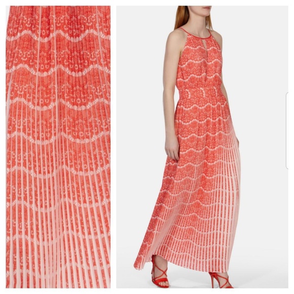 karen millen pleated floral maxi dress